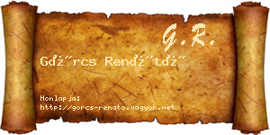 Görcs Renátó névjegykártya